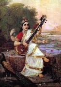 Raja Ravi Varma Goddess Saraswathi oil